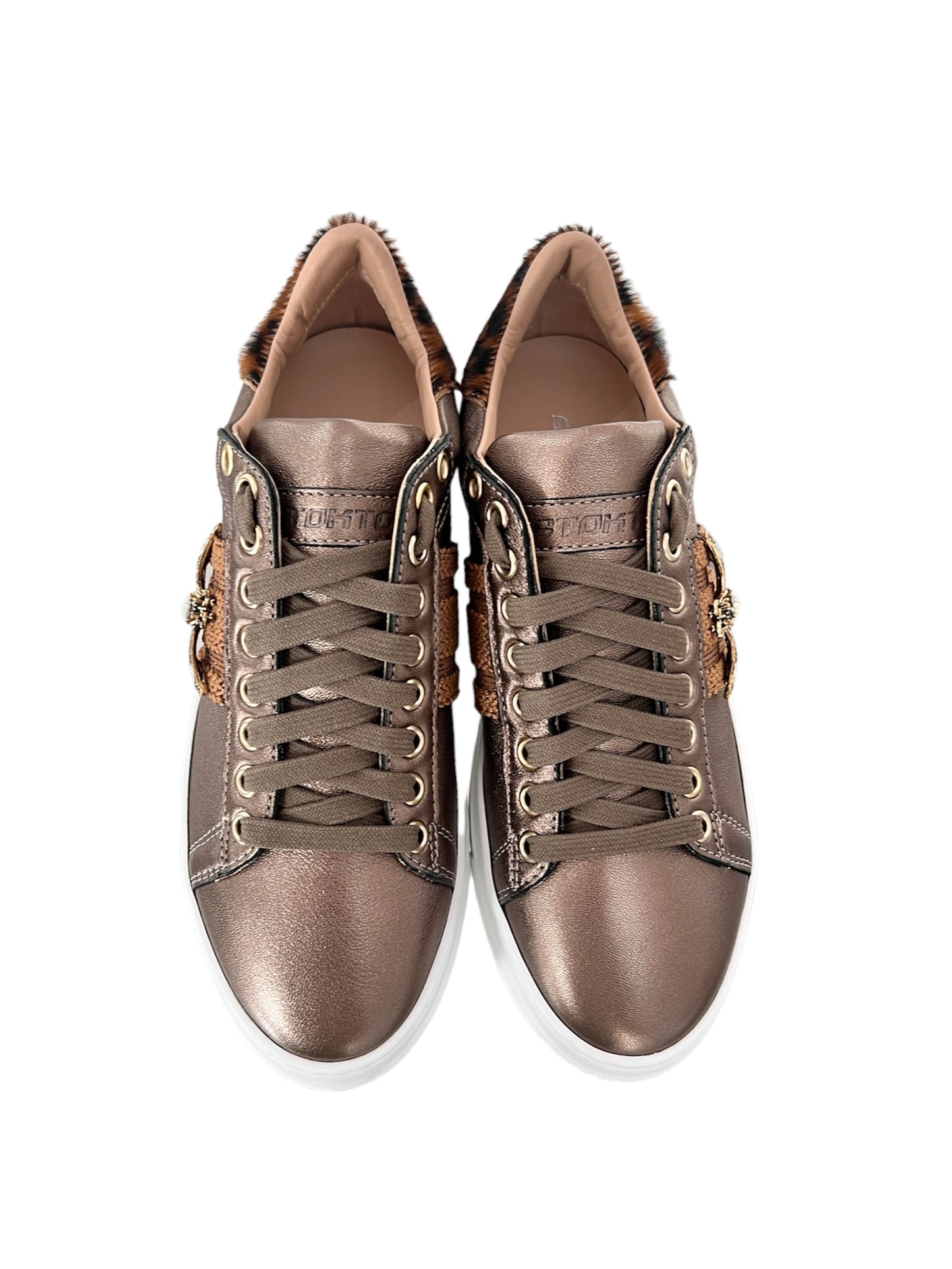 Sneakers Stokton bronzo con accessorio