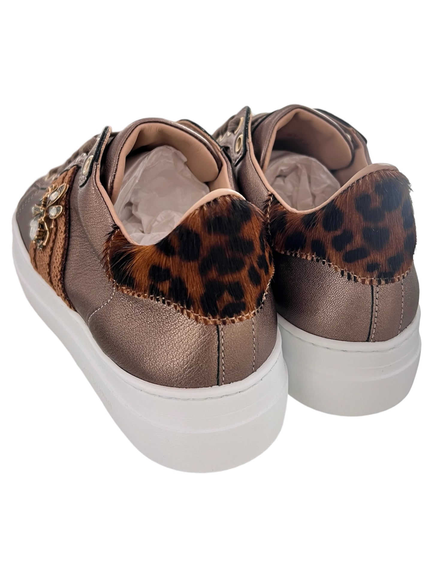 Sneakers Stokton bronzo con accessorio