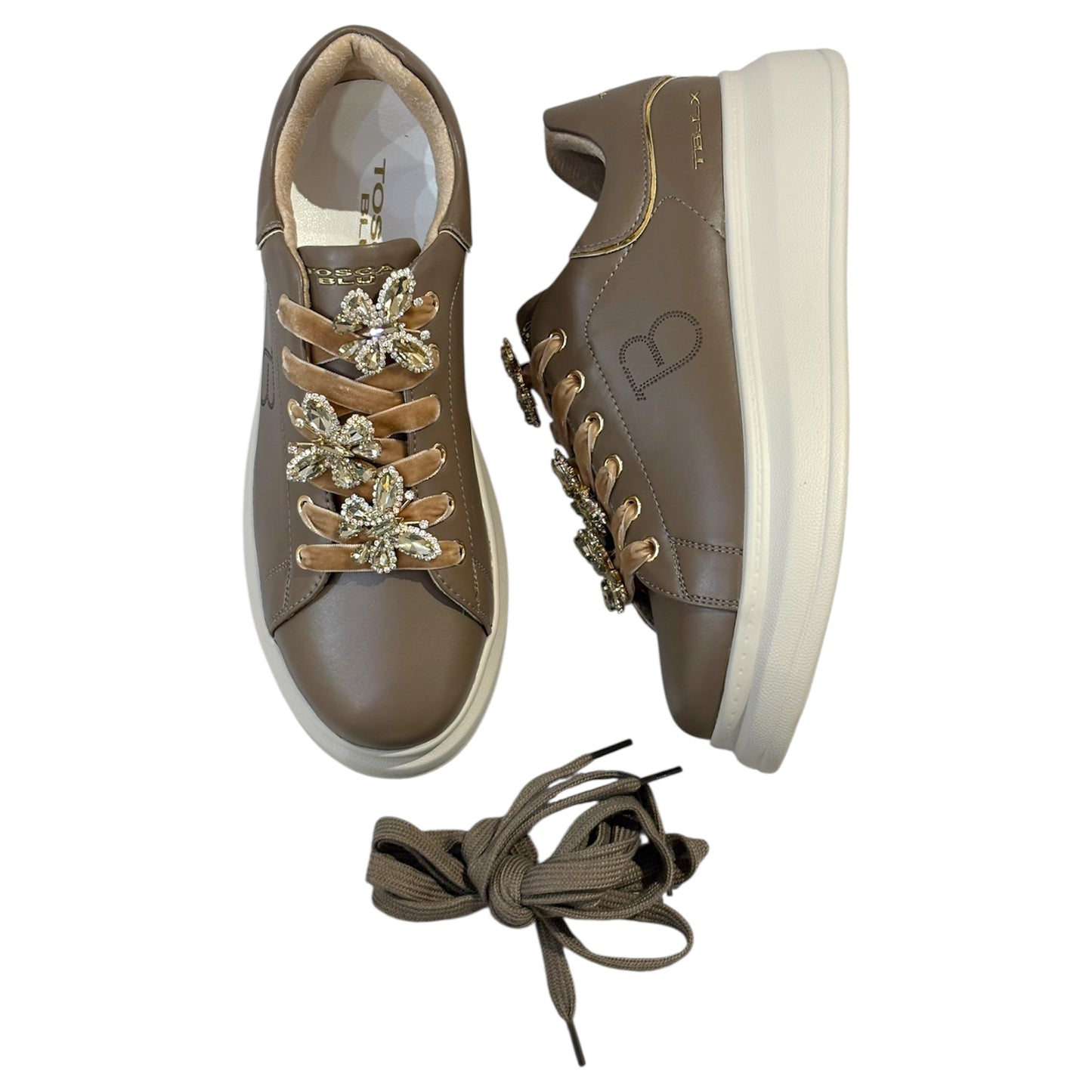 SNEAKERS TOSCA BLU FANGO CON FARFALLE