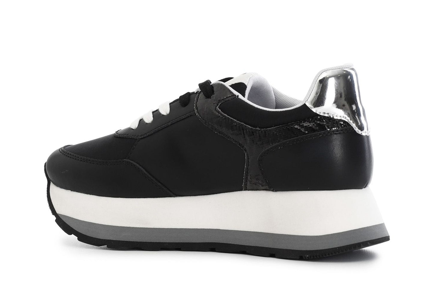 Sneakers cafenoir da donna con riporti laminati nero