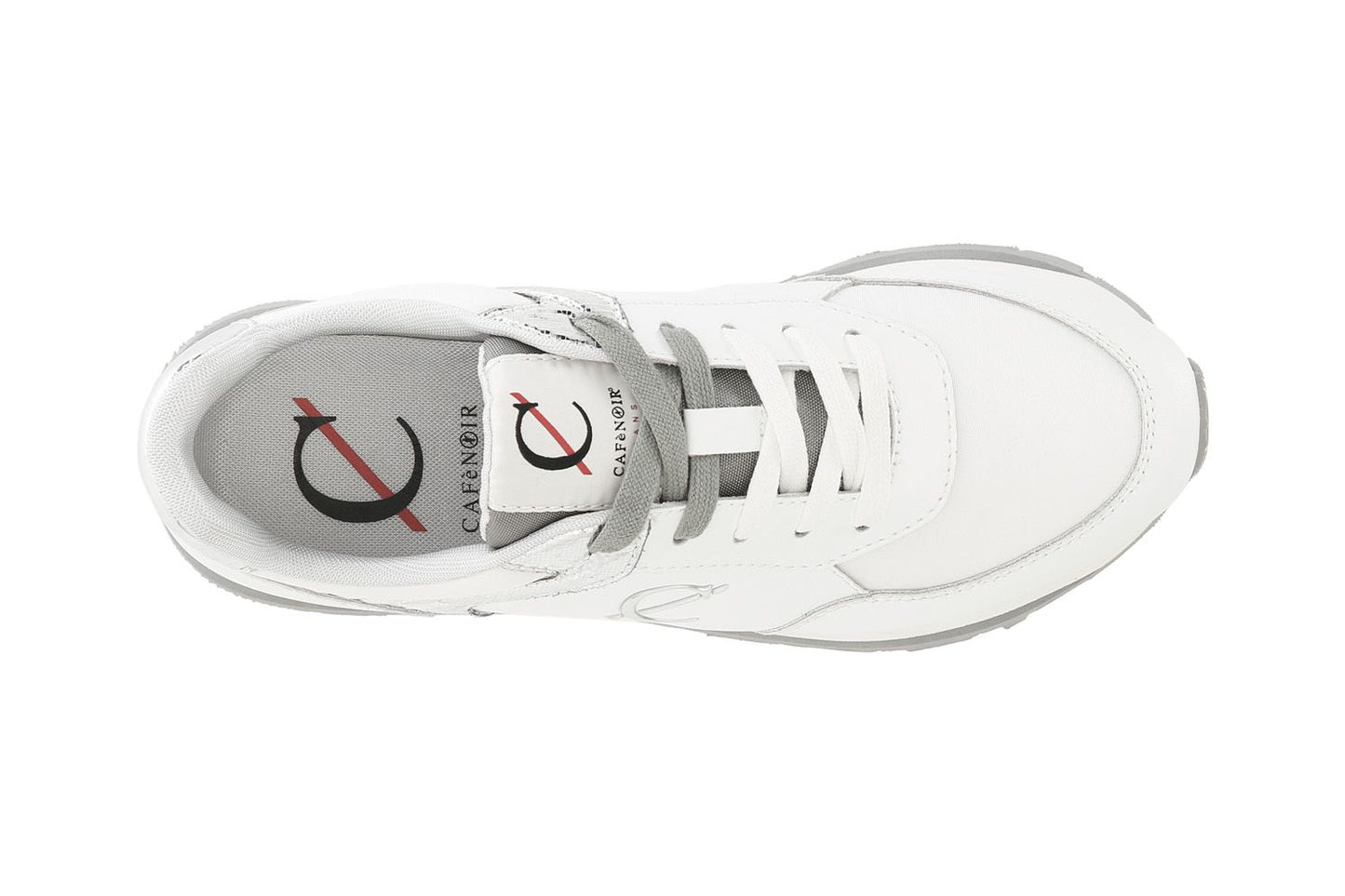 Sneakers cafenoir da donna con riporti laminati bianco