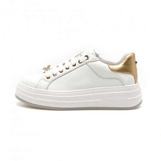 Sneakers Ape pazza bianco in pelle con labbra rimovibili